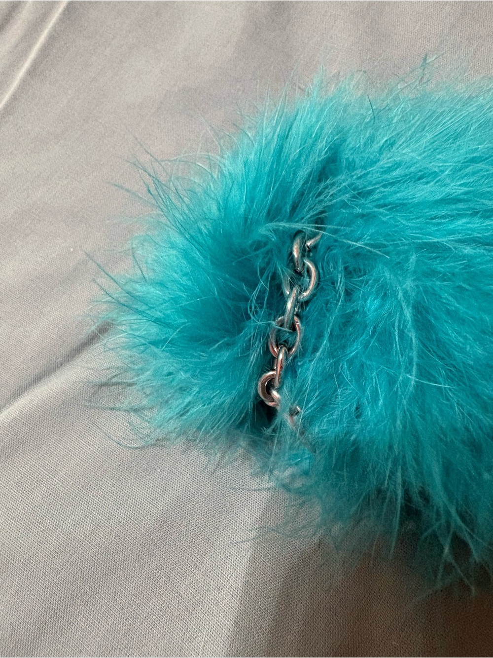 NWOT Michael Kors Teal Fur Chain Keychain/Fob